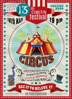 Affiche rétro du festival du cirque vecteur