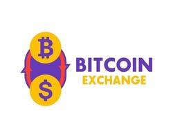 échange bitcoin en dollar vecteur