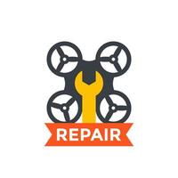 Élément de logo de service de réparation de drones vecteur