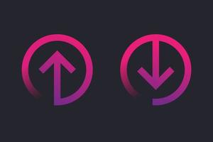 télécharger, télécharger des icônes avec une flèche en cercle, illustration vectorielle vecteur