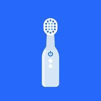 icône de brosse à dents électrique sur bleu vecteur
