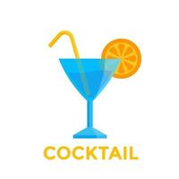 icône de cocktail, style plat vecteur