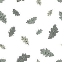 feuilles de chêne vert modèle sans couture de vecteur. texture d'une branche d'arbre à feuilles caduques pour les tissus, le papier d'emballage, les arrière-plans et autres motifs. vecteur