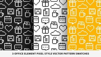 échantillons de motif vectoriel de style pixel élément de bureau