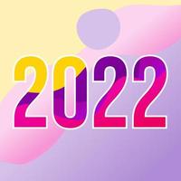 affiche de texte fantaisie du nouvel an 2022 vecteur