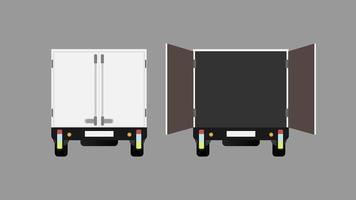 vue arrière du camion. camion ouvert. élément de conception sur le thème du transport et de la livraison de marchandises. isolé. vecteur. vecteur