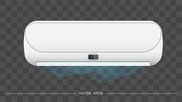 le climatiseur blanc émet du froid 3d. vecteur de climatiseur réaliste.