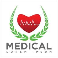 logo médical- amour et plus icône illustration vectorielle vecteur