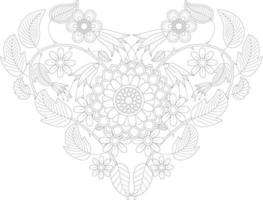 mandala amour art coloriage et livres vecteur