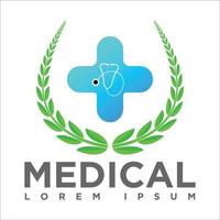 logo médical- amour et plus icône illustration vectorielle vecteur