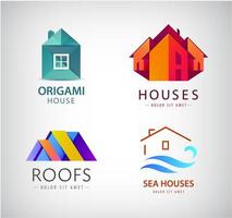 ensemble de vecteurs de logos de maison, concept immobilier, icône de construction de bâtiments. vecteur