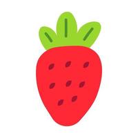icône de fraise plate illustration 3 vecteur