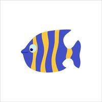 poisson de dessin animé mignon. animal coloré de la mer et de l'océan. illustration vectorielle isolée vecteur
