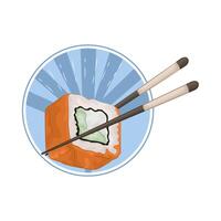 illustration du rouleau de sushi vecteur