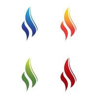 ensemble d'icônes de vecteur de modèle de logo de flamme