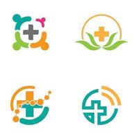 ensemble d'icônes de modèle de logo de croix médicale vecteur