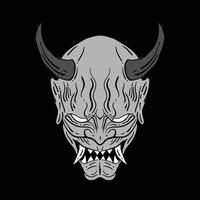 diable illustration noir et blanc imprimé sur t-shirts veste et souvenirs premium vecteur