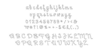 jeu d'alphabet de script linéaire manuscrit vecteur