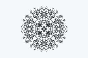 fond de mandala ornemental avec motif noir et blanc. vecteur de mandala noir et blanc. décoration de motif de mandalas noir et blanc pour les livres à colorier. motif décoratif de mandala de style arabe.