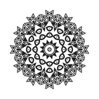 ornement de mandala de décoration pour livre de coloriage. vecteur de mandala avec motif noir et blanc. motif de mandala de décoration indienne sur fond blanc. motif de mandala noir et blanc simple.