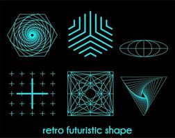 forme futuriste rétro simple de conception de vecteur