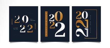 bonne année 2022 scénographie d'affiches avec un style élégant et minimaliste. modèle de conception de célébration du nouvel an pour flyer, affiche, brochure, carte, bannière ou carte postale vecteur