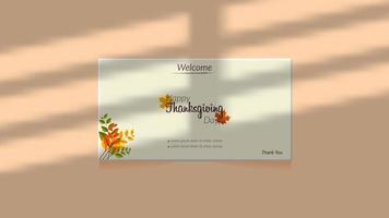 carte de joyeux thanksgiving avec superposition d'ombre vecteur