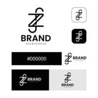 les initiales z et f ont été combinées dans la conception du logo. adapté aux logos des entreprises de mode. vecteur
