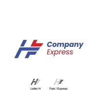 logo avec le concept de la lettre h et de la vitesse. adapté aux compagnies maritimes ou à toute entreprise qui a un avantage en vitesse vecteur