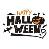 texte de typographie vecteur halloween heureux