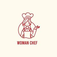 pour un logo de restaurant, une cuisinière sympathique est idéale. vecteur