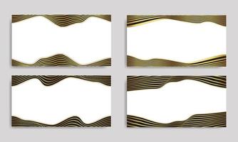 fond abstrait à rayures de luxe en blanc et or avec motif de lignes ondulées. vecteur
