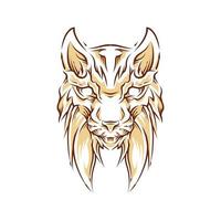 illustration de tête de chat lynx vecteur