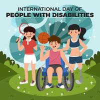 célébration de la journée internationale des personnes handicapées vecteur