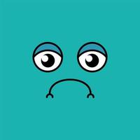 illustration vectorielle emoji triste et sombre vecteur