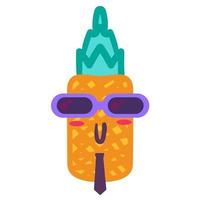 emoji de vecteur de dessin animé ananas punk