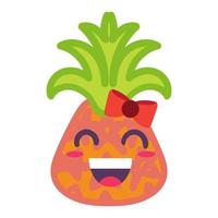 Illustration vectorielle d'emoji kawaii ananas fille vecteur