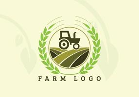 modèle de logo de tracteur ou de logo de ferme, adapté à toute entreprise liée aux industries agricoles. vecteur
