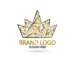 conception de vecteur de logo royal et élégant de la couronne d'or de grand luxe