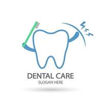 logo de la clinique dentaire. modèle vectoriel de dent, icône de symbole dentaire et clinique de soins bucco-dentaires avec un style de conception moderne.