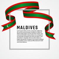 modèle de fond de drapeau maldives en forme de ruban vecteur