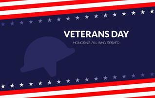 Journée des anciens combattants. honorer tous ceux qui ont servi. avec un casque militaire vecteur