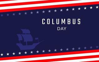 jour de Colomb. sur le fond du drapeau des états-unis et d'un voilier vecteur