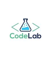 conception de logo de laboratoire de code vecteur