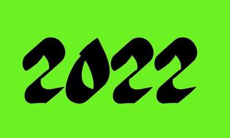 bonne année 2022 avec fond d'écran vert vecteur