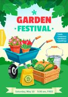 Affiche du festival de jardin vecteur