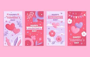 jeu de cartes de saint valentin vecteur