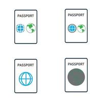 icône de vecteur de passeport international - voyage, embarquement, aéroport, illustration vectorielle de document