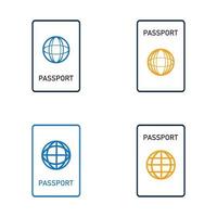 icône de vecteur de passeport international - voyage, embarquement, aéroport, illustration vectorielle de document