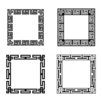 bordure de cadre oriental chinois vecteur